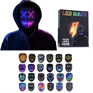 Halloween LED Light Up Mask with Gesture Sensing for Party