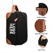 Portable Canvas Toiletry Bag with PU Handle | https://www.bestnamebadges.com