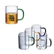 Transparent Insulated Drinking Mug with Colorful Handle | https://www.bestnamebadges.com