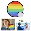 Rainbow Fold Up Flying Disc with Pouch | https://www.bestnamebadges.com