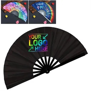 Large Clark Fan Handheld Folding Festival Party Dance Fabric