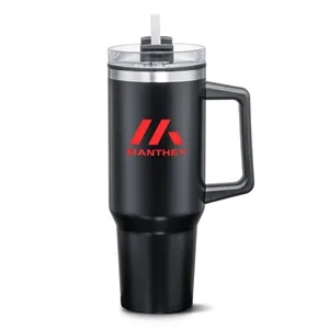Benidorm Handle Travel Mug w/Straw - 40oz | https://www.bestnamebadges.com