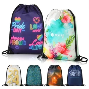 420D Heavy Duty Sublimated Drawstring Backpack