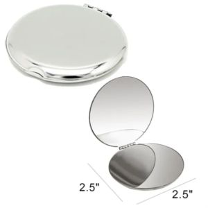 Double Sided Folding Metal Tote Round mirror