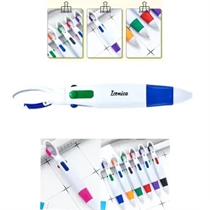 4-in-1 Retractable Carabiner Multicolor Ballpoint Pens