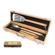 3-Piece Custom Bamboo Grilling Barbecue Tool Set | https://www.bestnamebadges.com
