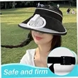 Sun Visor Hat with Fan Adjustable Head Circumference Cap | https://www.bestnamebadges.com