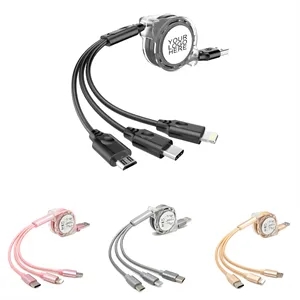 MOQ 100 3 in 1 Retractable USB Fast Charging Data Cable