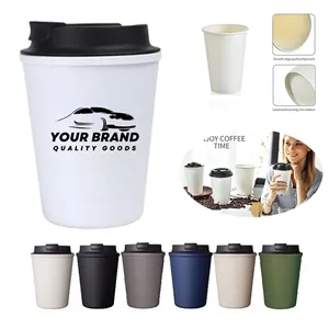 12oz. Reusable Coffee Mug With Lid Travel Plastic Cup