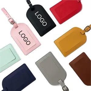 MOQ 100 Flap PU Leather Luggage Tag
