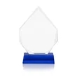 Diamond Shape Crystal Award With Blue Base | https://www.bestnamebadges.com