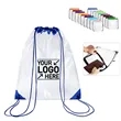 Clear Drawstring Backpack | https://www.bestnamebadges.com