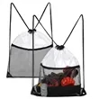 Clear PVC Drawstring Cinch Sack Backpack With Front Zipper | https://www.bestnamebadges.com