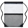 Clear PVC Drawstring Cinch Sack Backpack With Front Zipper | https://www.bestnamebadges.com