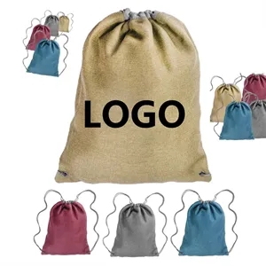 Linen Cromwell Drawstring Backpacks