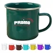 12Oz. Camping Enamel Mug with Silver Rim & Handle | https://www.bestnamebadges.com