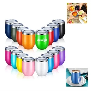 12 Oz Insulated Wine Tumbler with Lid