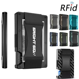Minimalist Wallet Carbon Fiber Card Holder RFID Blocking