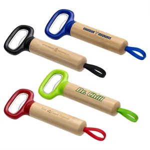 Pop Top Bamboo Bottle Opener | https://www.bestnamebadges.com