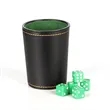 Genuine Leather Cup Set with 5 Dice | https://www.bestnamebadges.com