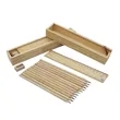 12-Piece Colored Pencil Set In Wooden Ruler Box | https://www.bestnamebadges.com