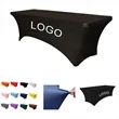 MOQ 1 6FT Custom Elastic Tablecloth Stretch Table Cover | https://www.bestnamebadges.com