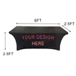 MOQ 1 6FT Custom Elastic Tablecloth Stretch Table Cover | https://www.bestnamebadges.com