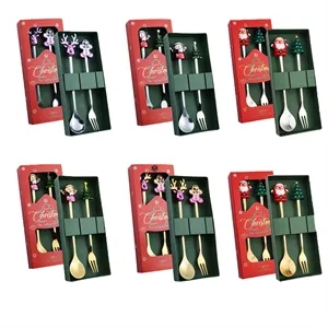 Christmas Stainless Steel Spoon and Fork for Home