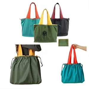 Reusable Large Foldable Tote Bag Fits In Pocket