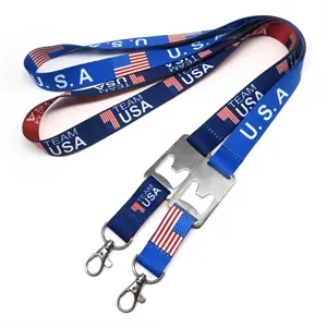 3/4" Polyester Lanyard With Bottle Opener And Lobster Claw