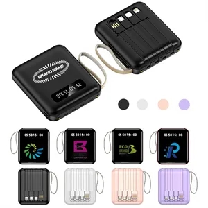 Portable LED Display Power Bank Charger Battery with Cables