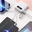 Portable LED Display Power Bank Charger Battery with Cables | https://www.bestnamebadges.com