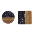Round Wood Marble Coasters | https://www.bestnamebadges.com