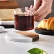 Round Wood Marble Coasters | https://www.bestnamebadges.com