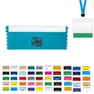 Badge Ribbon with Adhesive Strip, Custom Ribbons for Name