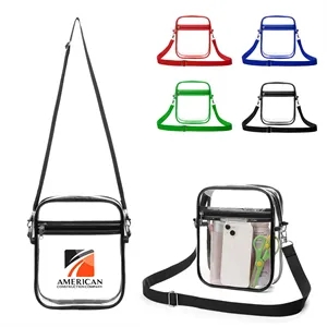 Clear PVC Crossbody Stadium Bag (Ocean)