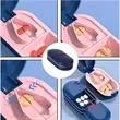 Portable Medicine Pill Box With Tablet Cutter Splitter | https://www.bestnamebadges.com