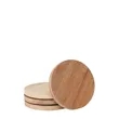 Acacia Wood Round Coaster Set | https://www.bestnamebadges.com