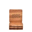 Acacia Wood Square Coaster Set | https://www.bestnamebadges.com