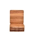 Acacia Wood Square Coaster Set | https://www.bestnamebadges.com