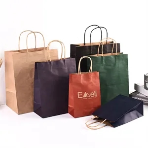 Colorful Kraft Paper Takeout Tote Bag