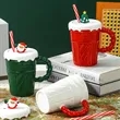 13oz Creative Christmas Tree Ceramic Couple Mug | https://www.bestnamebadges.com