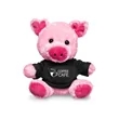 7" Plush Pig With T-Shirt | https://www.bestnamebadges.com