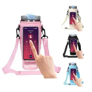Waterproof Bottle Pouch with Phone Pocket for 40 oz Tumbler