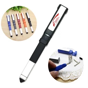 Functional tool pen with mobile phone holder and screwdriver