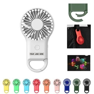 Rechargeable Handheld Fan with Carabiner