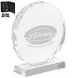 Round Edge Branded Crystal Glass Awards | https://www.bestnamebadges.com