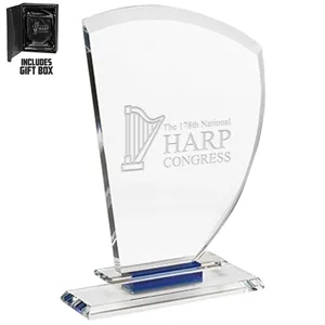 Three Layered Base Harp Crystal Awards | https://www.bestnamebadges.com