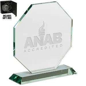 Octagon Design Jade Glass Awards | https://www.bestnamebadges.com