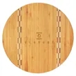 11 3/4" Round Bamboo Cutting Board with Butcher Block Inlay | https://www.bestnamebadges.com